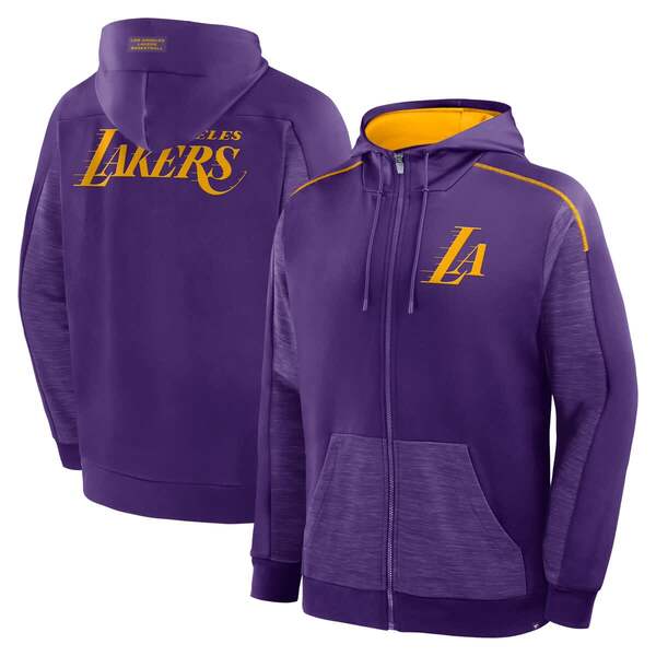 ファナティクス メンズ アウター パーカー・スウェット Men\u0027s Fanatics Purple Los Angeles Lakers Back Door Cut Play Defender Full-Zip Hoodie Purple パープル