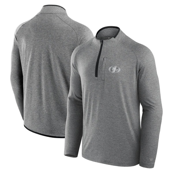ファナティクス レディース アウター 上衣・上衣 Unisex Fanatics Charcoal San Francisco 49ers Front Office Performance Primary Quarter-Zip Jacket Charcoal 濃灰色