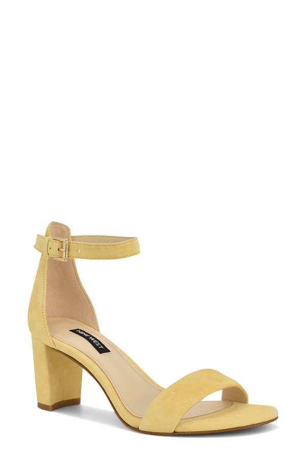 ナインウェスト レディース シューズ ヒール サンダル アンクル Nine West Pruce Ankle Strap Sandalight Yellow Suede イエロー