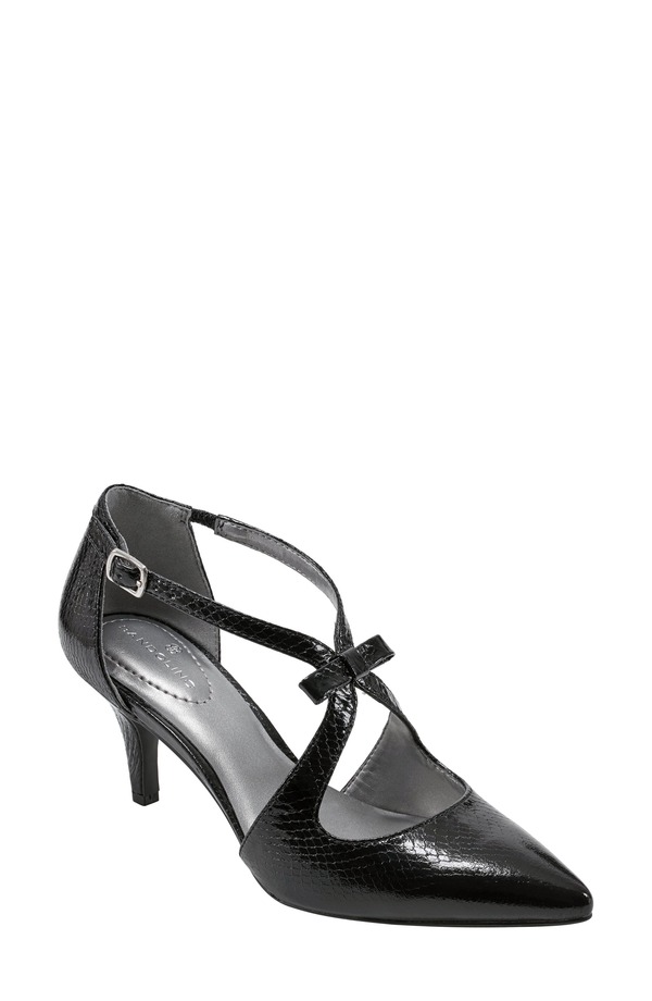 バンドリーノ レディース シューズ ヒール Bandolino Zeffer Kitten Heel Pump Black Embossed ブラック
