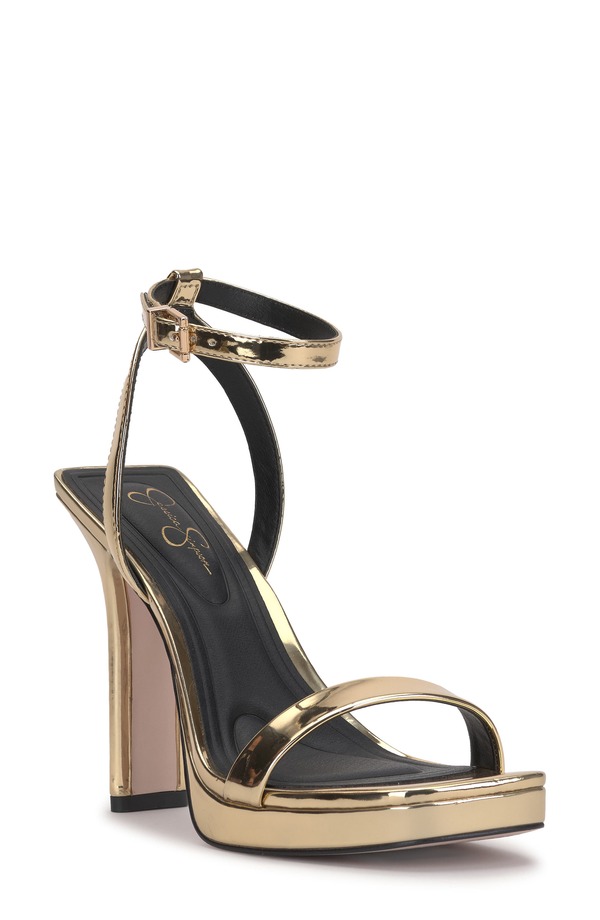 ジェシカシンプソン レディース シューズ ヒール プラットフォーム サンダル アンクル Jessica Simpson Adoniankle Straplatform Sandal Gold ゴールド