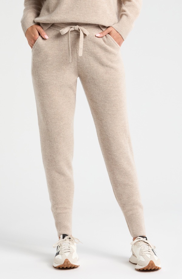 ゼラ レディース ボトムス レギンス ウール ニット ジョガーパンツ Zella Wool & Cashmere Knit Joggers Tan Oxford Heather ヘザー