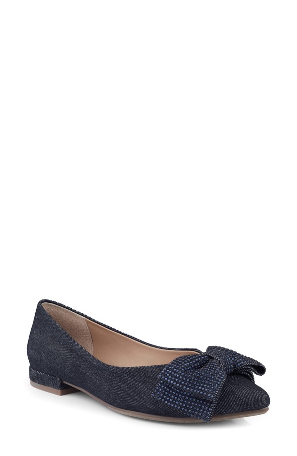 ミートゥー レディース シューズ パンプス Me Too Alize Bow Pointed Toe Flat Demin|ReVida 店