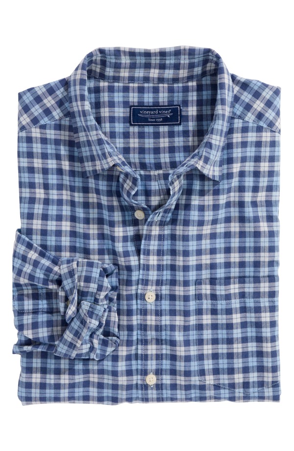 ヴァインヤードヴァインズ メンズ トップス シャツ レギュラーフィット コットン vineyard vines Overlook Regular Fit Plaid Cotton Madras Button-Up Shirt Jake Blue ブルー