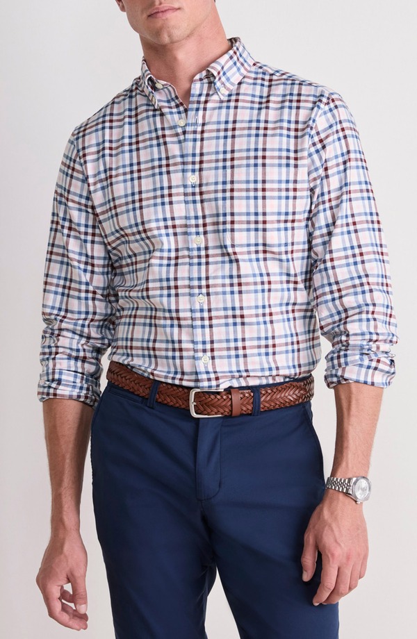 ヴァインヤードヴァインズ メンズ トップス シャツ ダウン vineyard vines MonomoyTattersall Classic Fit Stretch Poplin Button-Down Shirt Flamingo