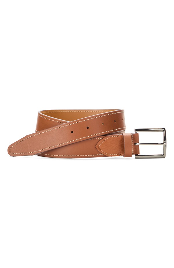 ジョンストンアンドマーフィー メンズ 付属品 胴締め なめし革 Johnston \u0026 Murphy Harrison Soft Leather Beltan タン