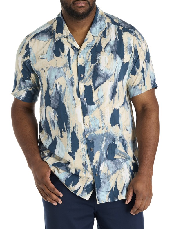 ペリーエリス メンズ トップス シャツ プリントール Perry Ellis Big & Tall Abstract Print Sport Shirt Blue Mirage ブルー