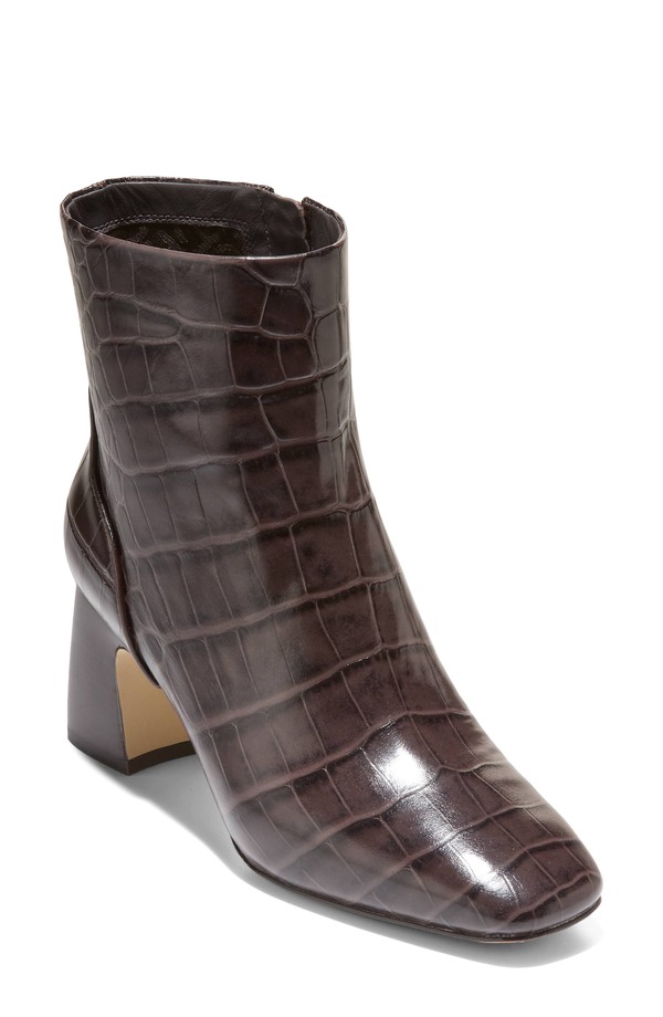 コールハーン レディース シューズ ブーツ・レインブーツ Cole Haan Gemma Bootie Dark Chocolate Croc Print Lt チョコレート