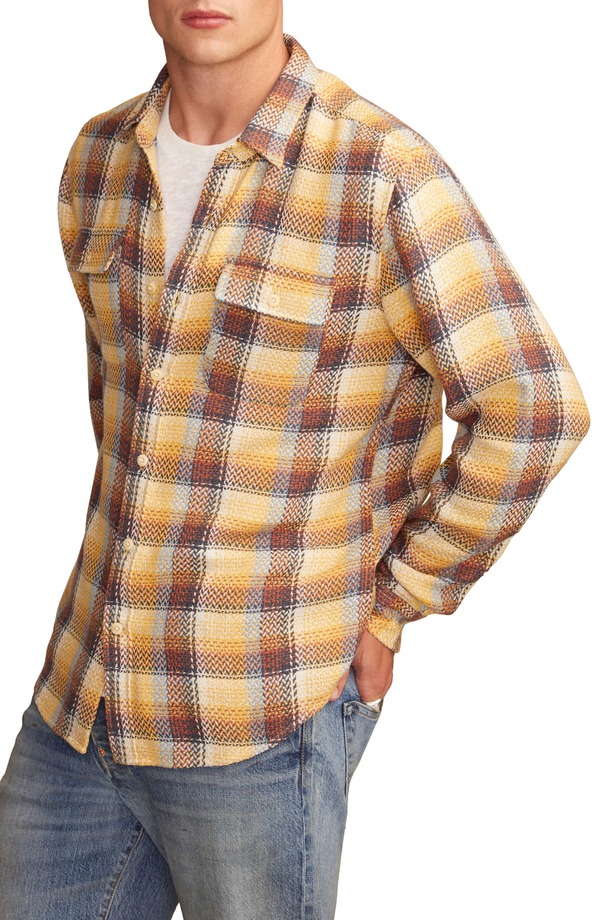 ラッキーブランド メンズ トップス シャツ Lucky Brand Plaid Flannel Utility Shirt Yellow Plaid イエロー