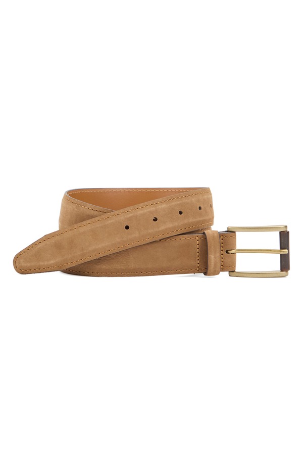 ジョンストンアンドマーフィー メンズ 付属品 胴締め なめし革 Johnston \u0026 Murphy Hartford Nubuck Leather Belt Camel 駱駝