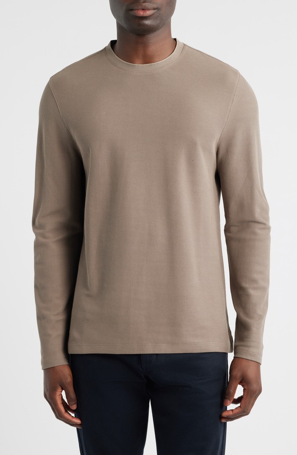 ロバートバラケット メンズ トップス シャツ コットン Robert Barakett Sorrellong Sleeve Cotton Blend T-Shirt Ash Brown アッシュ