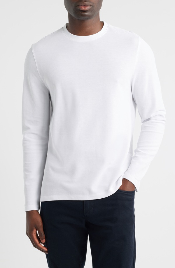 ロバートバラケット メンズ トップス シャツ コットン Robert Barakett Sorrellong Sleeve Cotton Blend T-Shirt White ホワイト