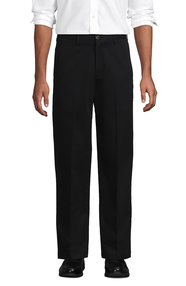 ランズエンド メンズ ボトムス カジュアルパンツ Lands\' End Prehem Comfort Waist No Iron Chino Pants Black ブラック