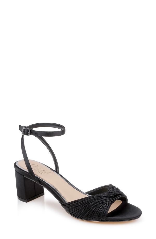 ジュウェルダグレイミシュカ レディース シューズ ヒール サンダル アンクル Jewel Badgley Mischka Pretty Ankle Strap Sandal Black Satin ブラック｜ReVida 店 21,226円