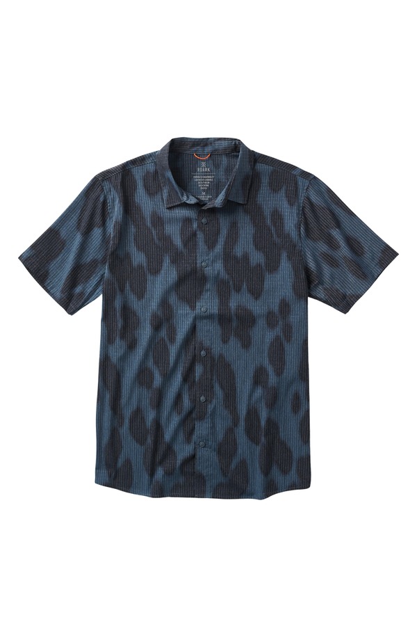 ローアク メンズ トップス シャツ Roark Bless Up Short Sleeve Button-Up Shirt Sea Leopar