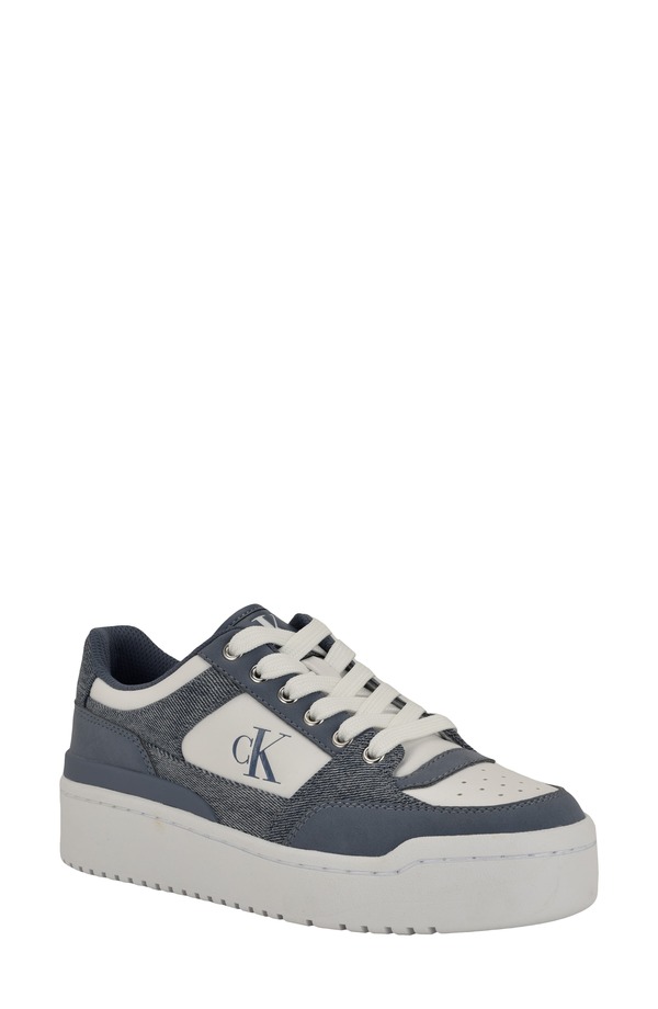 カルバンクライン レディース シューズ スニーカー プラットフォーム Calvin Klein Alondra Platform Sneaker Denim/ White ホワイト｜ReVida 店 20,636円