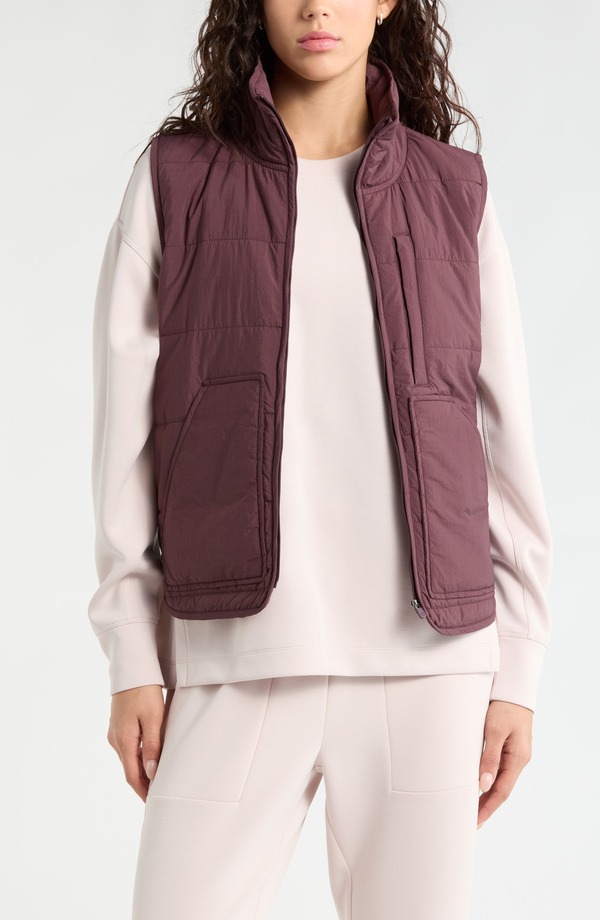 ゼラ レディース アウター ジャケット・ブルゾン キルティング ベスト Zella Packable Quilted Vest Burgundy Fudge バーガンディ