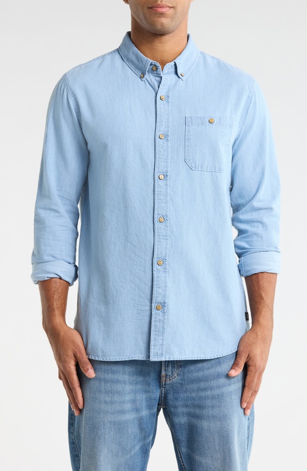 ローアク メンズ トップス シャツ コットン ダウン Roark Scholar Organicotton Chambray Button-Down Shirt Bleached