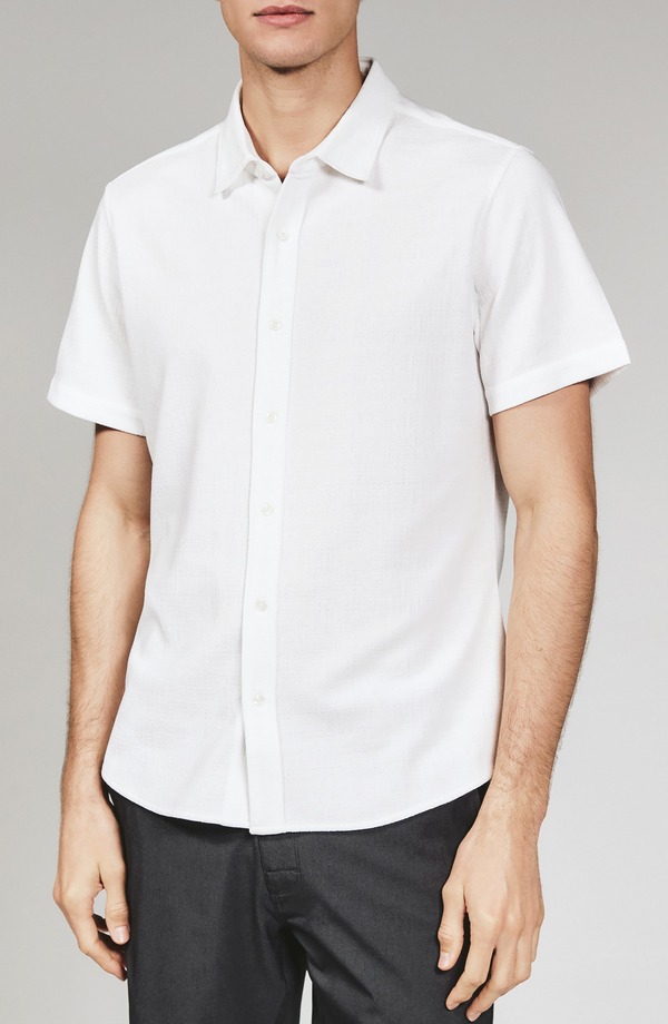 セブンダイヤモンド メンズ トップス シャツ ニット 7 Diamonds Camino Short Sleeve Knit Button-Up Shirt White ホワイト