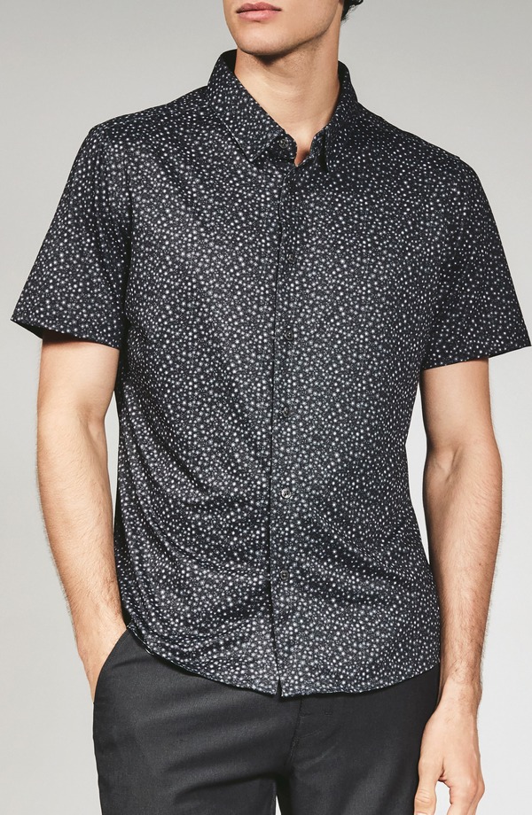 セブンダイヤモンド メンズ トップス シャツ フラワー柄 フラワー 7 Diamonds Mercer Floral Short Sleeve Button-Up Shirt Black ブラック