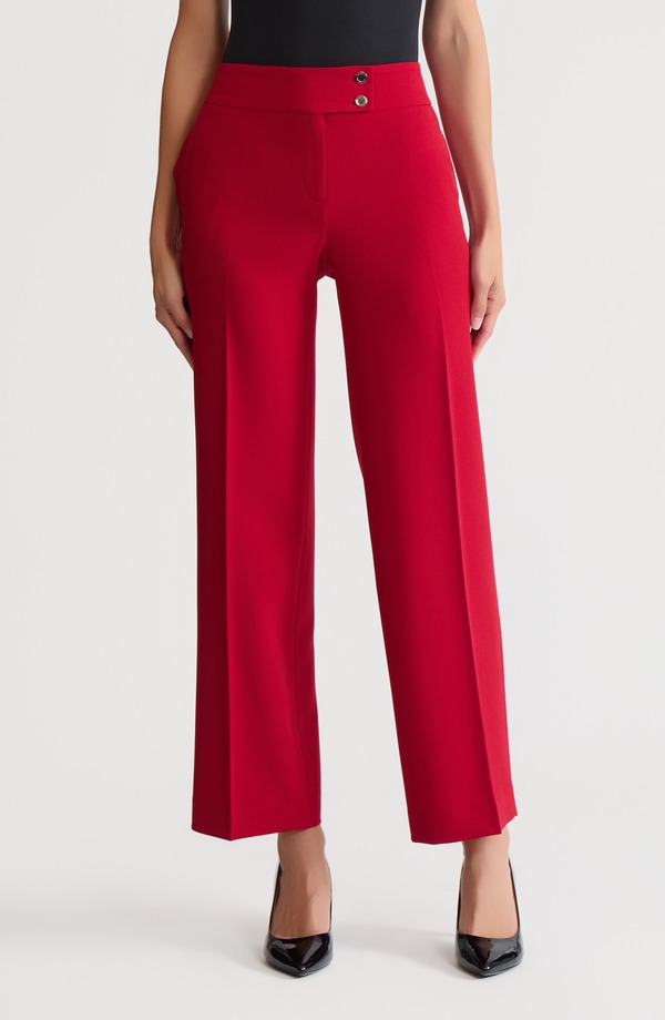 カスパール レディース ボトムス レギンス パンツ KASPER Extended Button Tab Pants Fired レッド
