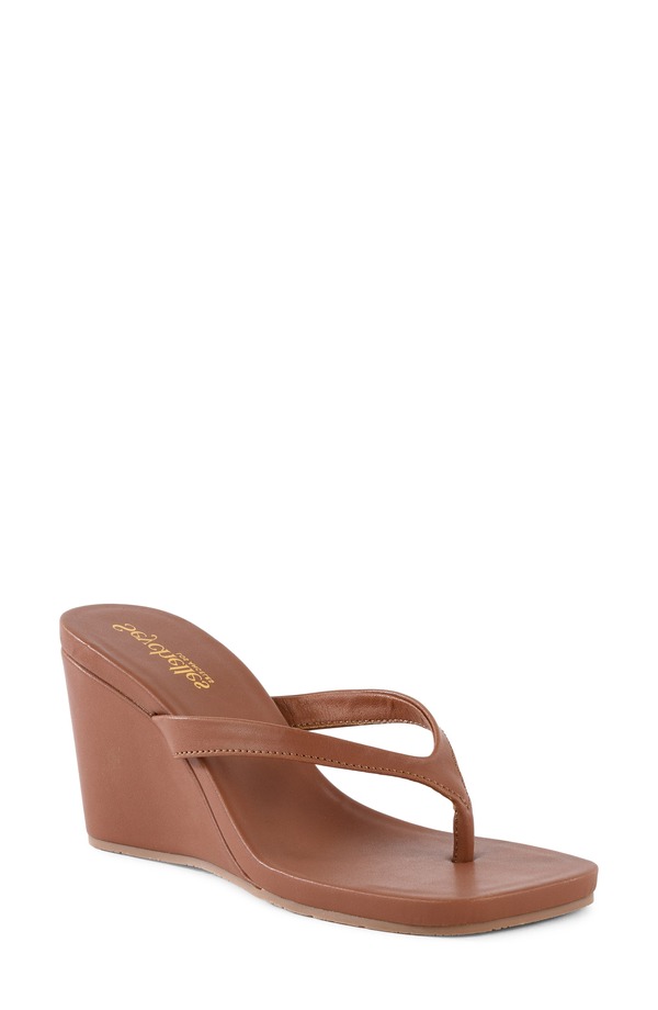 セイシェルズ レディース シューズ ヒール Seychelles Uptown Wedge Flip Flop Brown ブラウン｜ReVida 店