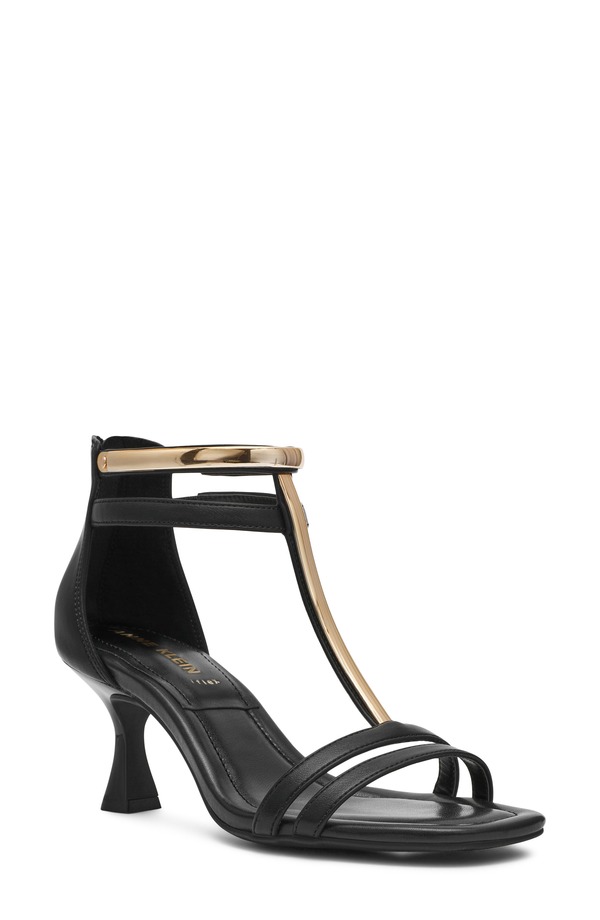 アンクライン レディース シューズ ヒール サンダル Anne Klein Juliet-Strap Sandal Black Smooth ブラック｜ReVida 店 21,815円