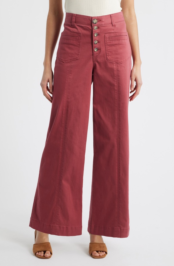 ウィット&ウィズダム レディース ボトムス レギンス ワイドレッグ ハイウエスト パンツ Wit & Wisdom Skyrise High Waist Exposed Button Fly Wide Leg Pantspiced Tea｜ReVida 店
