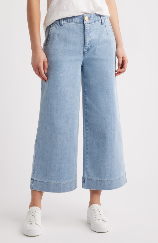 ウィット&ウィズダム レディース ボトムス カジュアルパンツ ワイドレッグ ジーンズ Wit & Wisdom Whitney Skyrise Crop Wide Leg Jeans Light Blue ブルー
