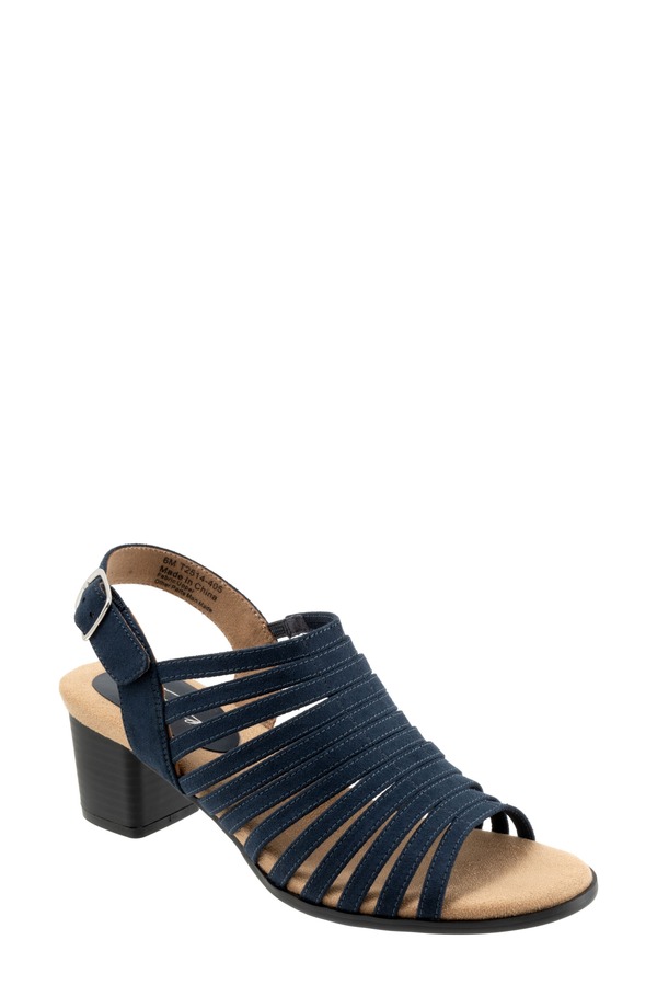 トロッターズ レディース シューズ ヒール サンダル Trotters Midge Slingback Sandal Navy Suede ネイビー