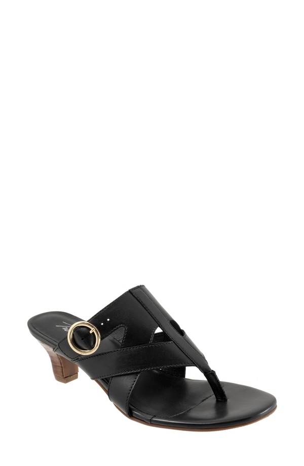 トロッターズ レディース シューズ ヒール Trotters Nikkitten Heel Flip Flop Black ブラック