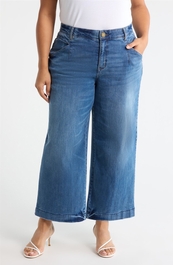 ウィット&ウィズダム レディース ボトムス デニムパンツ ワイドレッグ ハイウエスト アンクル ジーンズ Wit & Wisdom Wyatt Skyrise High Waist Ankle Wide Leg Jeans Mid Blue Artisanal ブルー 19,426円