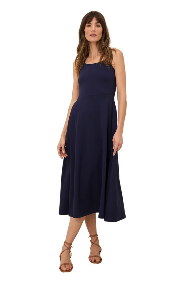 パクト レディース トップス ワンピース ミディ コットン Pact Organicotton Fit & Flare Midi Dress Eclipse｜ReVida 店
