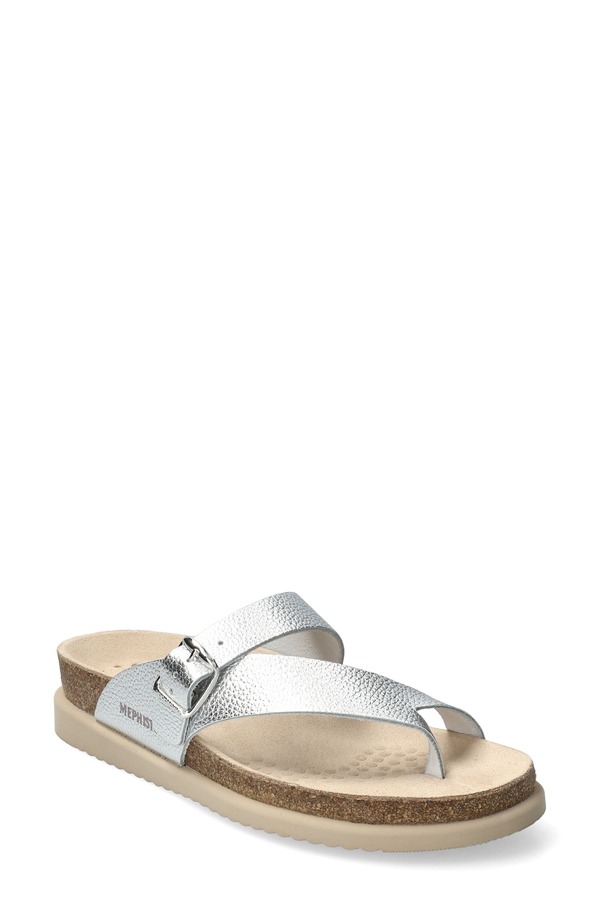 メフィスト レディース シューズ ヒール サンダル Mephisto Helen Toe Loop Sandal Silver シルバー