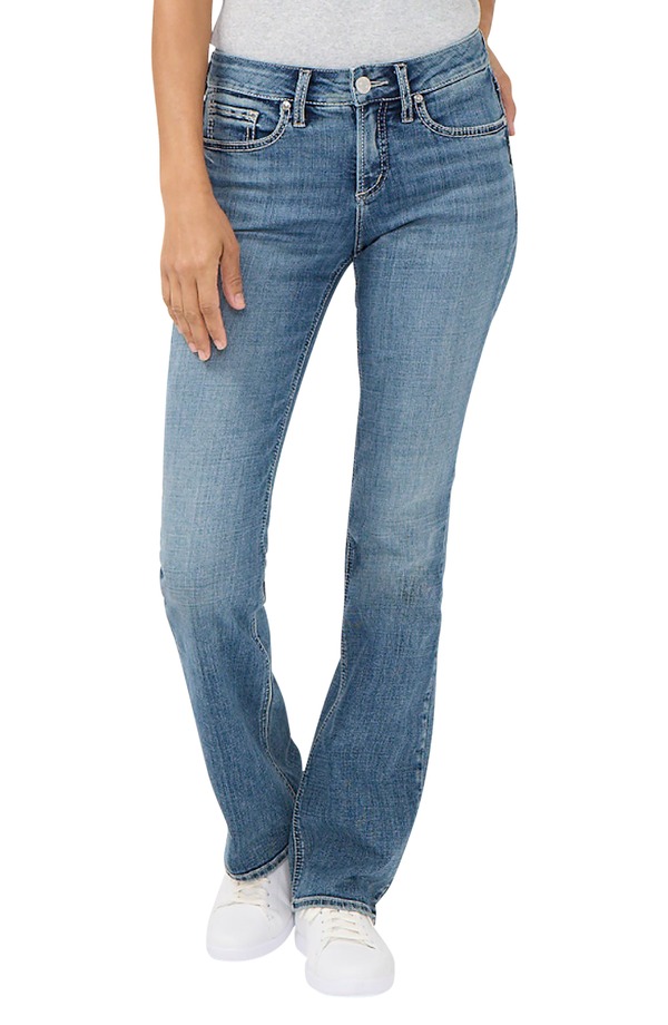 シルバー ジーンズ レディース シューズ ブーツ・レインブーツカット Silver Jeans Co. Suki Curvy Mid Rise Slim Bootcut Jeans Belle