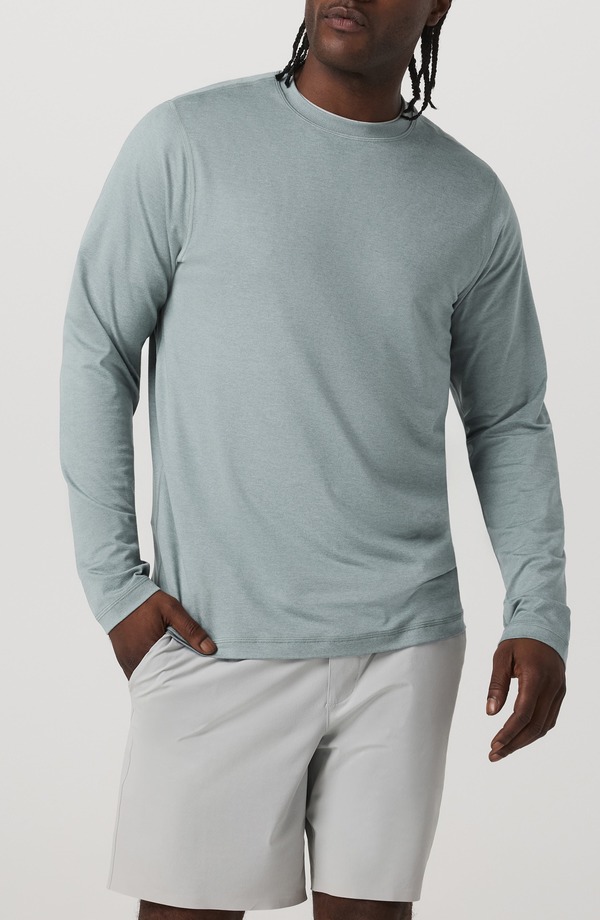 ビュオーリ メンズ トップス Tシャツ Vuori Ponto Performance Long Sleeve T-Shirt Misty Blue Heather ヘザー