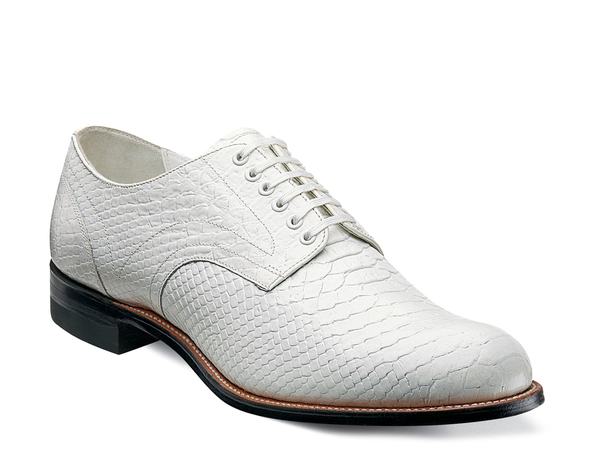 ステイシーアダムス メンズ シューズ オックスフォード Stacy Adams Madison Oxford White Snake Print ホワイト