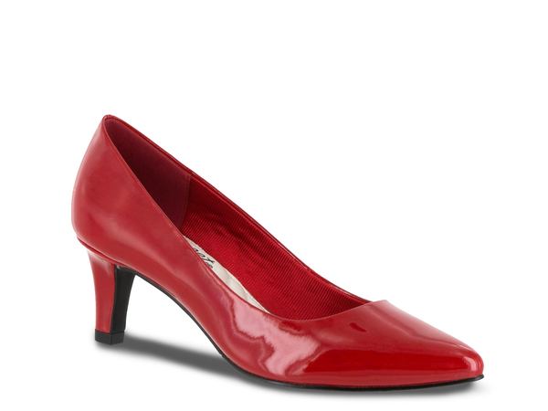 イージーストリート レディース シューズ パンプス Easy Street Pointe Pump Red Faux Patent Leather レッド｜ReVida 店