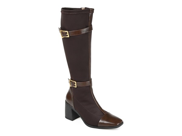 ジュルネ コレクション レディース シューズ ブーツ・レインブーツ Journee Collection Gaibree Extra Wide Calf Riding Boot Dark Brown ブラウン|ReVida 店