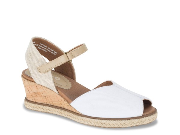 ベアトラップス レディース シューズ サンダル Baretraps Odetta Espadrille Wedge Sandal White ホワイト