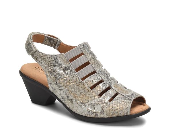 コンフォーティバ レディース シューズ サンダル Comfortiva Faye Sandal Taupe/Gold Metallic Snake Print トープ 26,850円