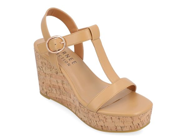 ジュルネ コレクション レディース シューズ サンダル プラットフォーム Journee Collection Matildaa Platform Wedge Sandal Tan タン