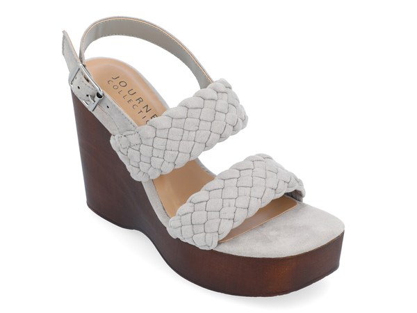 ジュルネ コレクション レディース シューズ サンダル Journee Collection Ayvee Wedge Sandal Grey グレー 10,764円