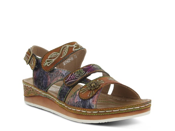 スプリングステップ レディース シューズ サンダル L'Artiste by Spring Step Sumacah Wedge Sandal Brown ブラウン｜ReVida 店