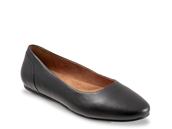 ホンブルグ帽ウォーク レディース シューズ パンプス Softwalk Shiraz Ballet Flat Black Leather 黒いこと
