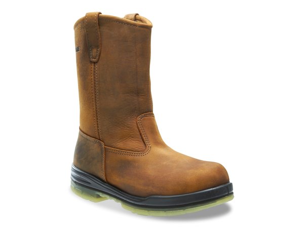 ウルヴァリン メンズ シューズ ブーツ・レインブーツ Tシャツ ブーツ Wolverine Durashock Wellington Steel Toe Work Boot Dark Brown ブラウン