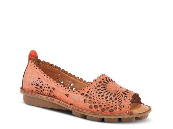 春季足付き レディース シューズ スリッポン・ローファー Spring Step Brandal Slip-On Orange オレンジ色 レディース靴-ローファー-靴
