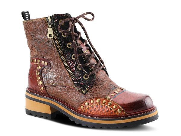 スプリングステップ レディース シューズ ブーツ・レインブーツ L'Artiste by Spring Step Rugup Bootie Cognac｜ReVida 店