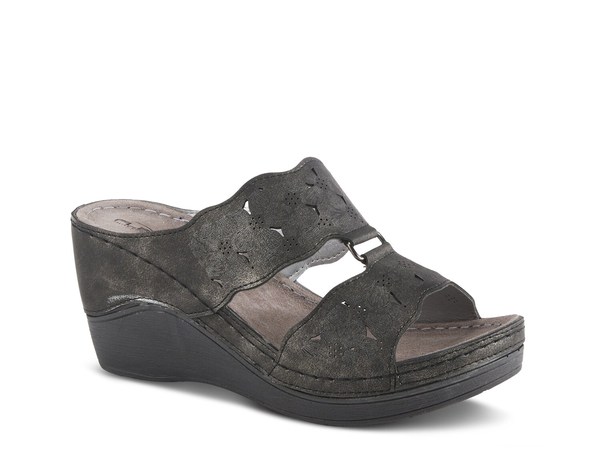 フレクサス レディース シューズ サンダル Flexus by Spring Step Dreiser Wedge Sandal Black ブラック