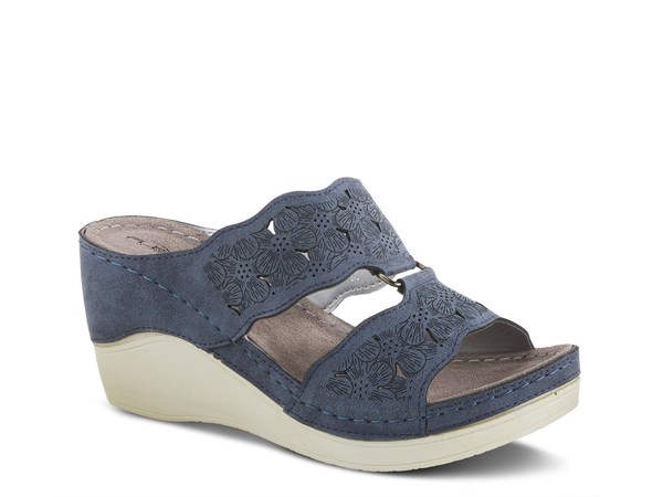 フレクサス レディース シューズ サンダル Flexus by Spring Step Dreiser Wedge Sandal Navy ネイビー｜ReVida 店